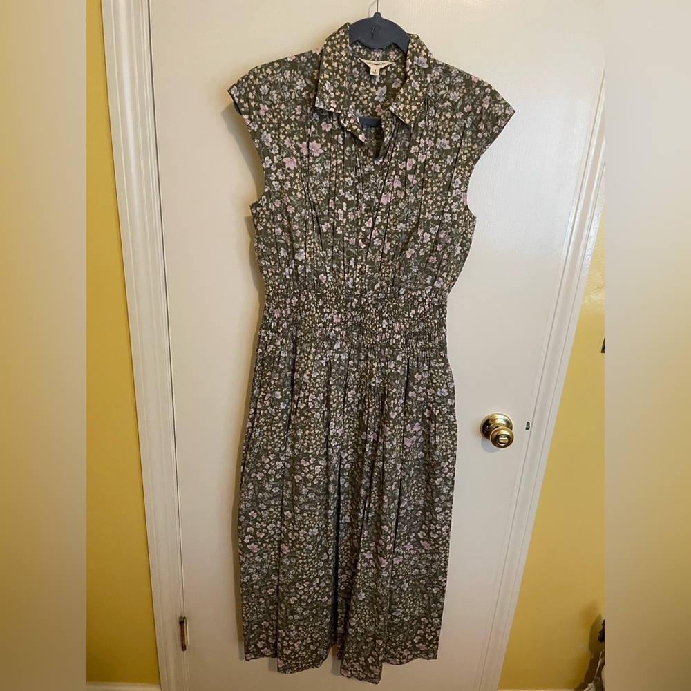 Lucky Brand Green Floral Midi Dress